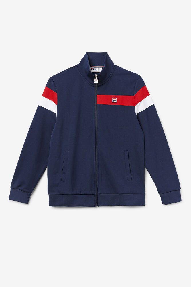 Fila Malcolm Track Navy Jacket Mens - NZ 47283-UNVH